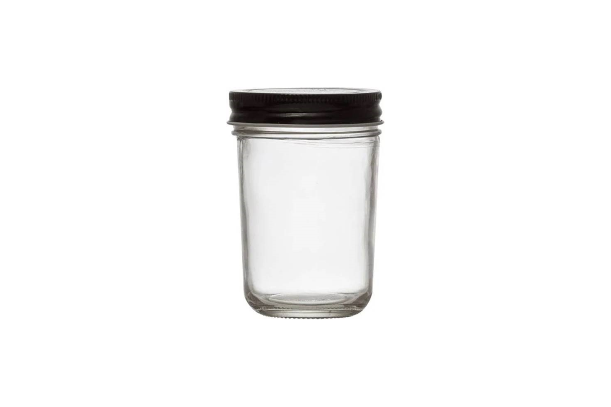 8 oz. Jelly Jar w/ Black or Gold Metal Lid